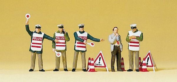 Preiser 10419 HO Scale People Working -- Policemen w/Warning Vests