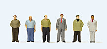 Preiser 79223 N Scale Standing Men -- pkg(6)