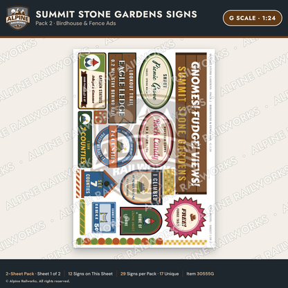 Alpine Railworks 30555G G Scale Roadside Signs - Rock Garden