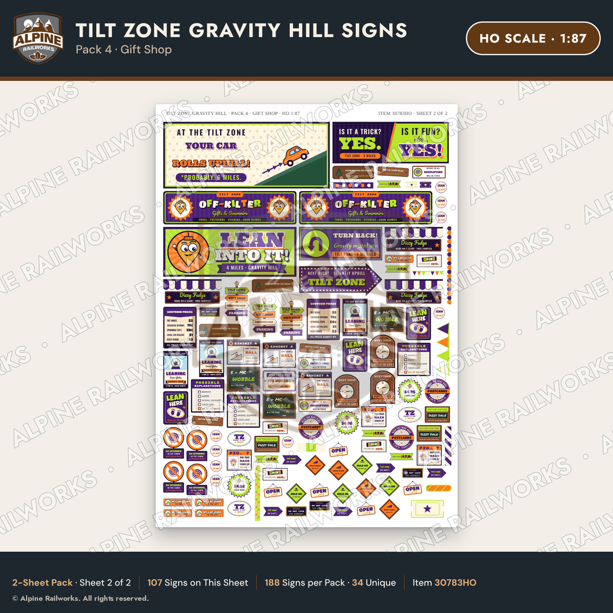 Alpine Railworks 30783HO HO Scale Roadside Signs - Mystery Spot