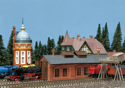 Faller 222141 N Scale 1-Stall Locomotive Shed Weathered Kit