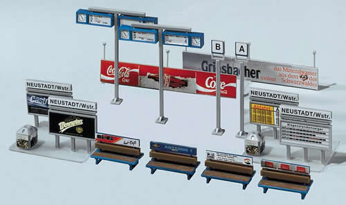 Faller 120186 HO Scale Platform Accessories -- For #'s 120199 & 120195