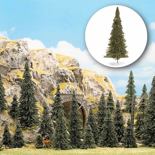 Busch 9740 HO Scale Flocked Pine Tree Set pkg(20)