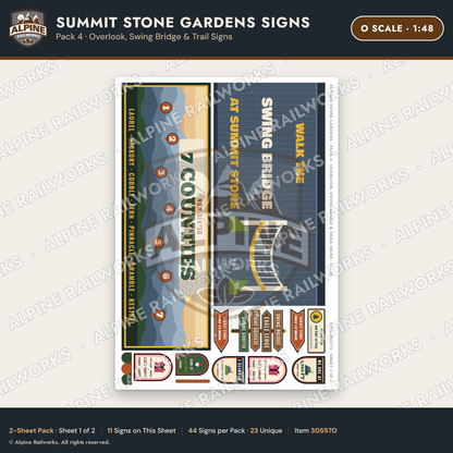 Alpine Railworks 30557O O Scale Roadside Signs - Rock Garden