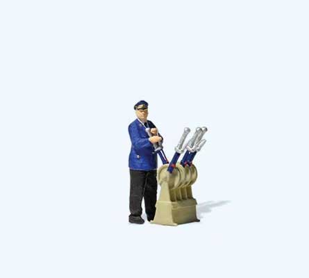 Preiser 28271 HO Scale Signal Box/Interlocking Tower Worker w/Signal