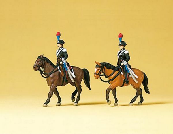 Preiser 79151 N Scale Police -- Guards on Horseback, Italian pkg(2)
