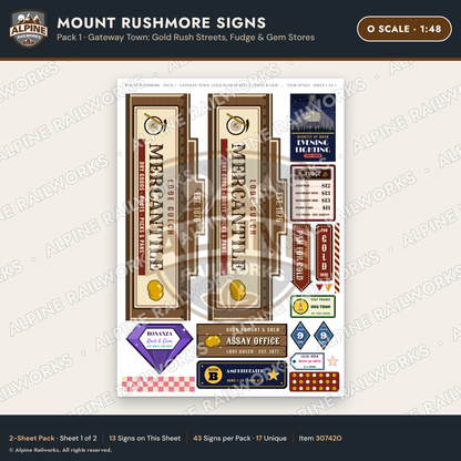Alpine Railworks 30742O O Scale Tourist Signs - Mount Rushmore