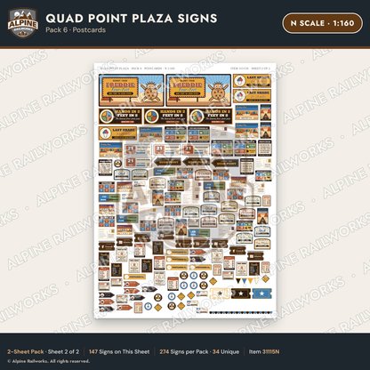 Alpine Railworks 31115N N Scale Roadside Signs - Four Corners