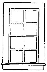 Grandt Line W-2 O Scale Double-Hung Windows -- 8-Pane - Scale 27 x