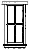 Grandt Line HO-60 HO Scale Windows -- Station-Style, 4-Pane , Scale