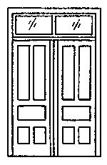Grandt Line HO-73 HO Scale Door -- Double Door w/Transom