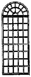 Grandt Line 5092 HO Scale Window -- Round Top - Scale 60 x 150" 152