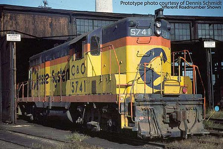 Walthers Proto 920-42403 HO Scale EMD GP7 - LokSound Select Sound and DCC -- Chessie System C&O #5744 (yellow, orange, blue)