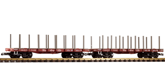 Piko 38771 G Scale D&RGW Flatcar w/Stakes, 2-Pack