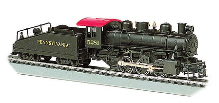 Bachmann 51613 HO Scale USRA 0-6-0 with Slope-Back Tender, DCC and Smoke -- Pennsylvania Railroad 5281 (black, Tuscan)