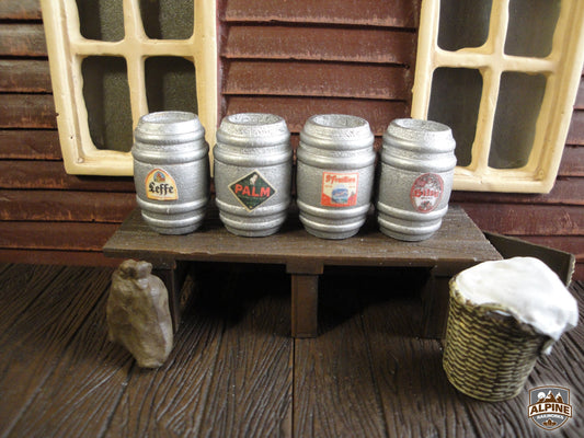 Alpine Railworks 1021 G Scale Keg Barrels (European Labels) (4)