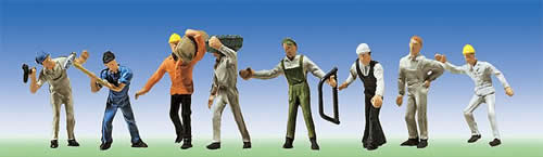 Faller 151051 HO Scale Working People -- Construction Workers pkg(8 ...