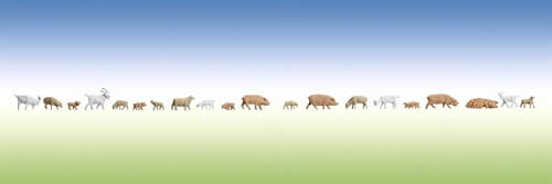 Faller 155512 N Scale Animals -- Set of Small Animals pkg(20)