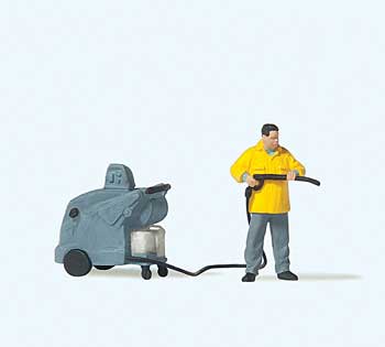 Preiser 28253 HO Scale Man with Pressure Washer Individual Figure