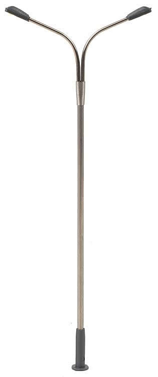 Faller 180201 HO Scale Double Whip-Style LED Street Light -- 3-15/16" 10cm Tall