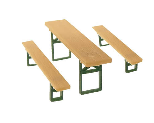 Faller 180444 HO Scale 20 Beer Tables & 40 Beer Benches