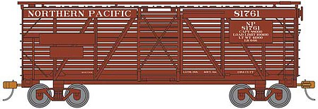 Bachmann 18516 HO Scale 40' Stock Car - Ready to Run - Silver Series(R) -- Northern Pacific 81761 (Boxcar Red)