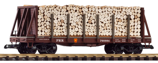 Piko 38755 G Scale PRR Bulkhead Flatcar w/Pulpwood Load