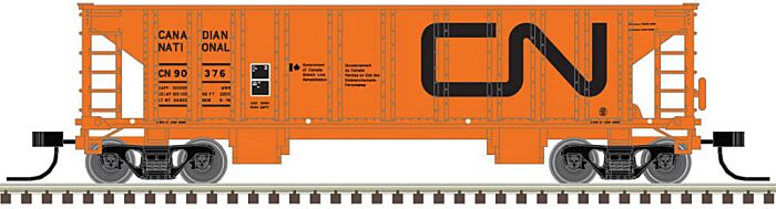 Atlas Model Railroad 50005477 N Scale 41' Ballast Hopper - Ready to Run - Master(R) -- Canadian National 900385 (orange, black)