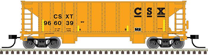 Atlas Model Railroad 50005479 N Scale 41' Ballast Hopper - Ready to Run - Master(R) -- CSX 966063 (orange, black)