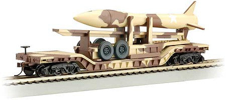 Bachmann 18340 HO Scale 52' Depressed-Center Flatcar - Ready to Run - Silver Series(R) -- Strike Force (Desert Camouflage)