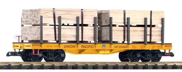 Piko 38757 G Scale UP Flatcar w/Lumber Load