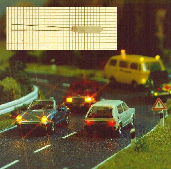 Busch 5596 A Scale Incandescent Light Bulb -- Clear 3/32"  2.2mm Diameter x 1/2"  12mm Long 14-16V