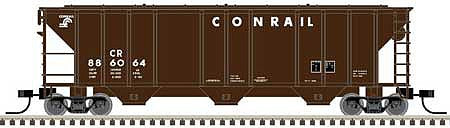 Atlas 50005543 N Scale PS-2 4427 3-Bay Covered Hopper - Ready to Run - Master(R) -- Conrail 886064 (Boxcar Red, white)