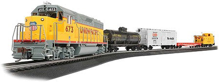 Bachmann 766 HO Scale Track King Train Set - Standard DC -- Union Pacific EMD GP40, 4 Cars, Wide-Vision Caboose, E-Z Track Oval(R) Spee