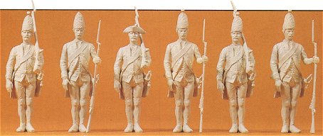 Preiser 57809 44220 Scale Unpainted Prussian Soldiers 1/24 Scale -- Standing Infantry w/Muskets