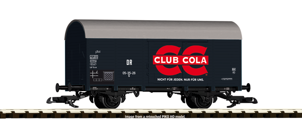 Piko 37959 G Scale DR IV 2-Axle Boxcar, Club Cola