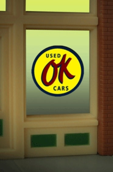 Miller Engineering 9065 Ho/O Ok Used Cars Window Sign