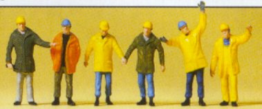 Preiser 75030 TT Scale Workers; 1:120 TT Scale -- Workmen in Protective Clothing