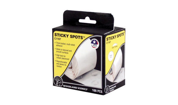 Woodland Scenics 1167 All Scale Sticky Spots(TM) Adhesive Patches -- pkg(100)