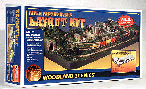 Woodland Scenics 1484 HO Scale River Pass Layout -- Kit - 4 x 8' 122 x 244cm