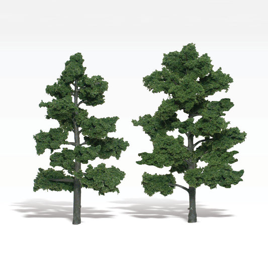 Woodland Scenics 1516 All Scale Ready-Made "Realistic Trees" - Deciduous - 6 to 7" 15.2 to 17.8cm pkg(2) -- Medium Green
