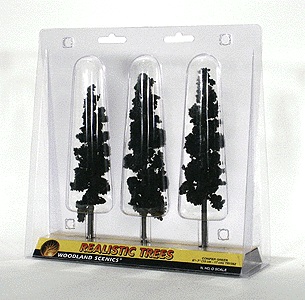Woodland Scenics 1562 All Scale Ready Made Realistic Trees(TM) - Pines -- Conifer Green - 6 to 7" 15.2 to 17.8cm pkg(3)