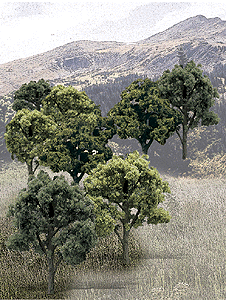 Woodland Scenics 1572 All Scale Mixed Green Deciduous Tree Pack - Ready Made Trees(TM) -- 3 to 5" 7.6 to 12.7cm pkg(14)