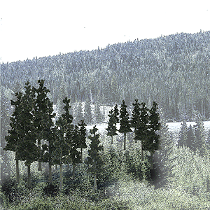 Woodland Scenics 1580 All Scale Coniferous Tree Pack - Ready Made Trees(TM) -- 2-1/2 to 4" 6.4 to 10.2cm pkg(33)