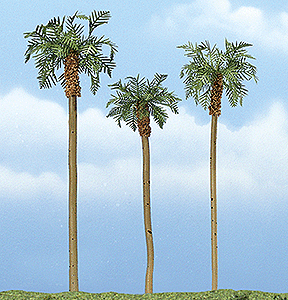 Woodland Scenics 1617 All Scale Ready Made Premium Trees(TM) -- Royal Palm - 1 Each: 4-5/8, 3-1/2 & 4" 11.7, 8.9 & 10.2cm