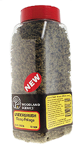 Woodland Scenics 1634 All Scale Underbrush - 32oz Shaker -- Olive Green
