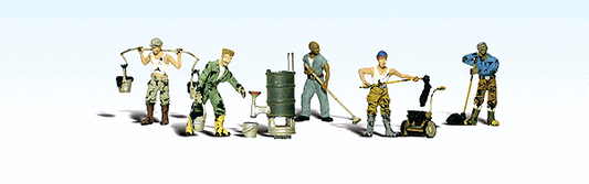 Woodland Scenics 1828 HO Scale Scenic Accents(R) Figures -- Roofers pkg(6)