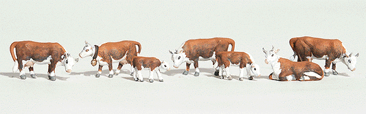 Woodland Scenics 1843 HO Scale Hereford Cows - Scenic Accents(R) -- pkg(7)