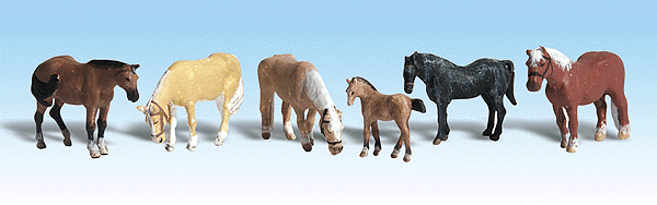 Woodland Scenics 1862 HO Scale Animals - Scenic Accents(R) -- Farm Horses pkg(6)