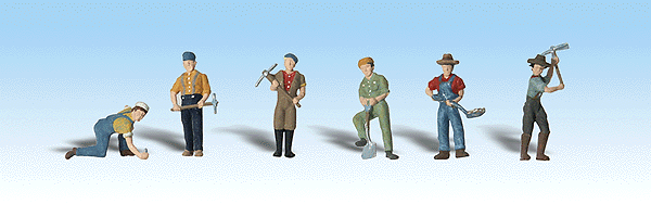 Woodland Scenics 1865 HO Scale Track Workers - Scenic Accents(R) -- pkg(6)
